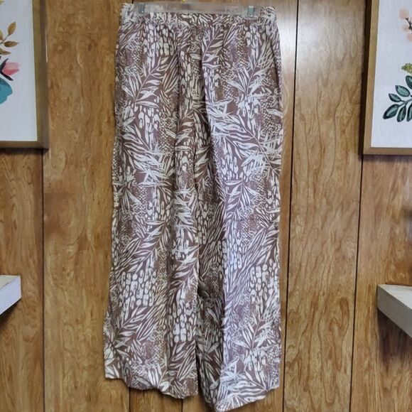 Christian Siriano | Linen High Waisted Wide Leg Cropped Pant | Size M - Picture 4 of 5